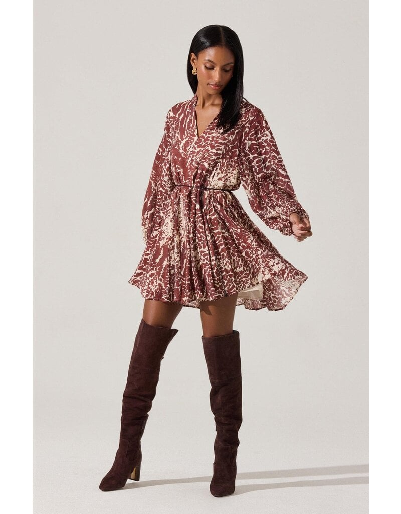 ASTR Marisela Belted V-Neck Mini Dress
