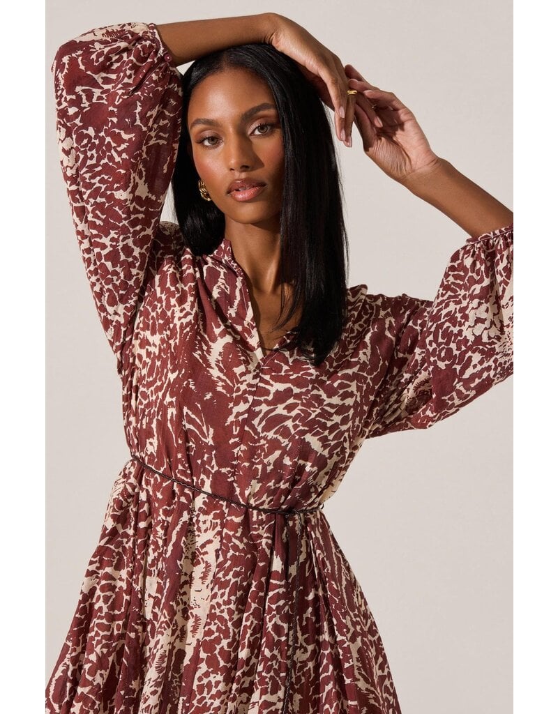 ASTR Marisela Belted V-Neck Mini Dress