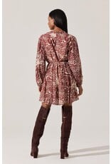 ASTR Marisela Belted V-Neck Mini Dress