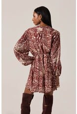 ASTR Marisela Belted V-Neck Mini Dress