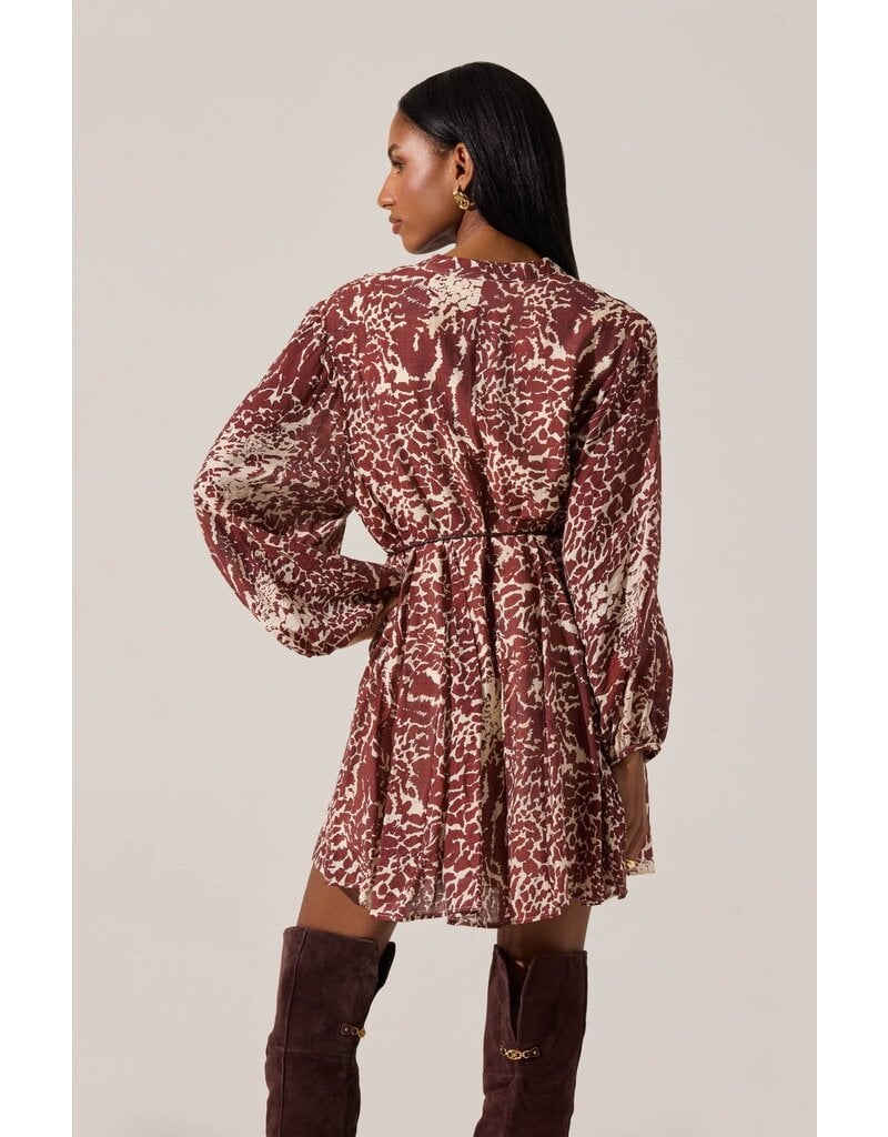 ASTR Marisela Belted V-Neck Mini Dress