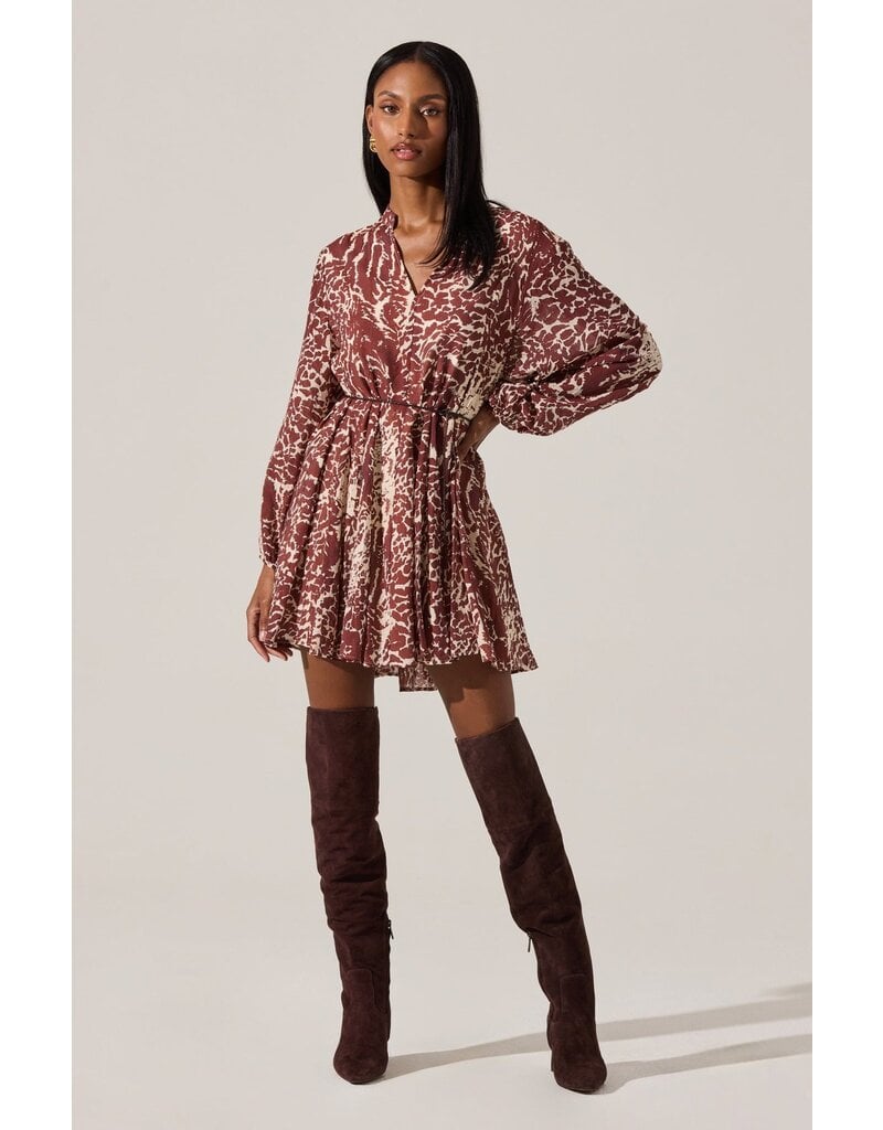 ASTR Marisela Belted V-Neck Mini Dress