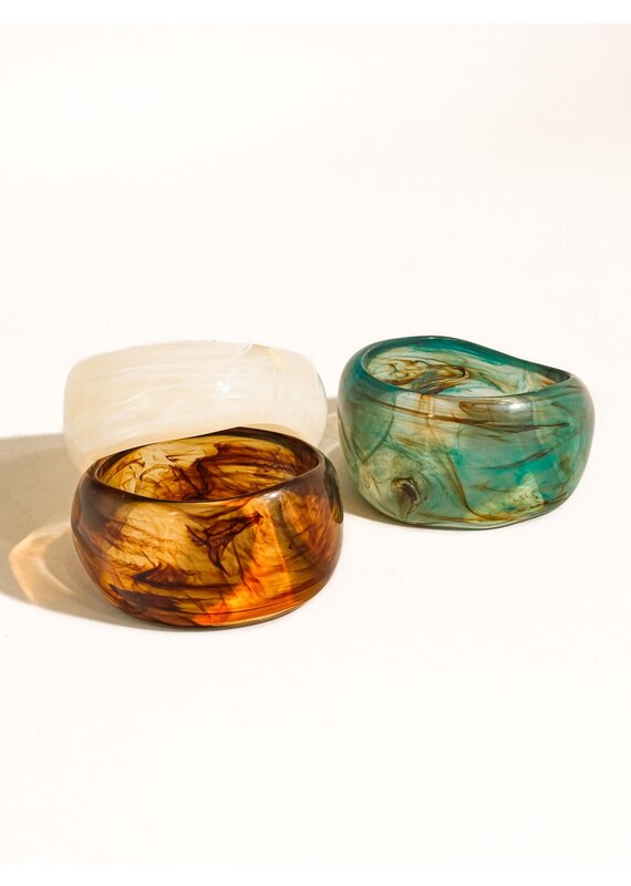 Flanerie Caelia Modern Bold Statement Resin Bangle *3 colors*