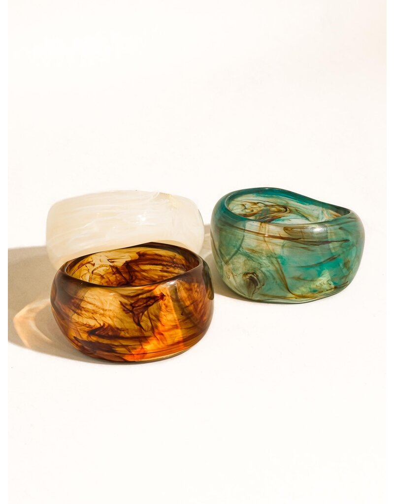Flanerie Caelia Modern Bold Statement Resin Bangle *3 colors*