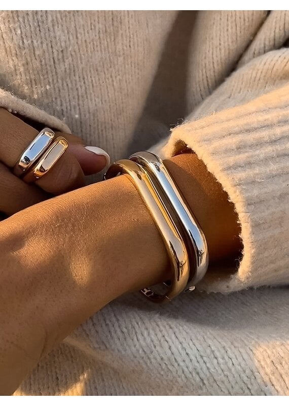 Flanerie Renzi 18K Gold Non-Tarnish Classic Bangle *2 colors*