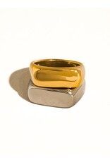 Flanerie Glayce 18K Gold Non-Tarnish Classic Signet Ring *2 colors*