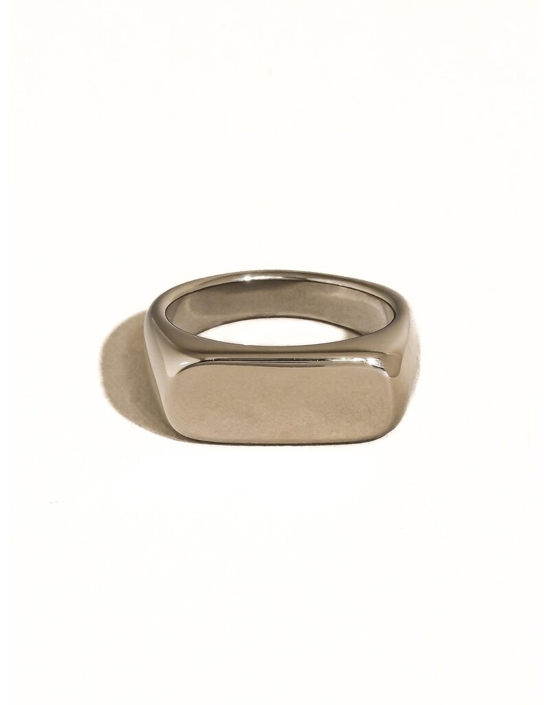 Flanerie Glayce 18K Gold Non-Tarnish Classic Signet Ring *2 colors*