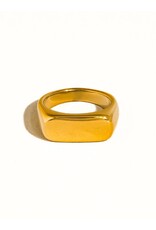Flanerie Glayce 18K Gold Non-Tarnish Classic Signet Ring *2 colors*