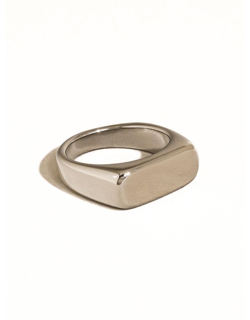 Flanerie Glayce 18K Gold Non-Tarnish Classic Signet Ring *2 colors*