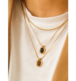 Flanerie Dax 18K Gold Non-Tarnish Natural Stone Necklace *2 colors*
