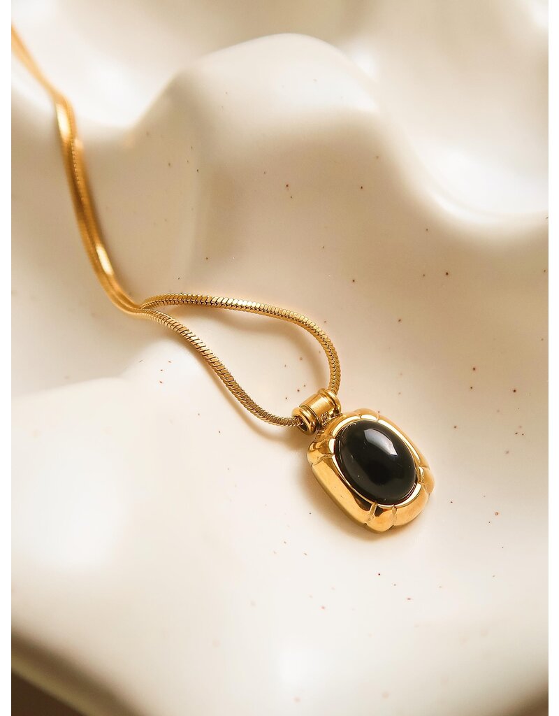 Flanerie Dax 18K Gold Non-Tarnish Natural Stone Necklace *2 colors*