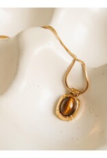 Flanerie Dax 18K Gold Non-Tarnish Natural Stone Necklace *2 colors*