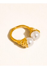 Flanerie Eloura 18K Gold Non-Tarnish Pearl Ring