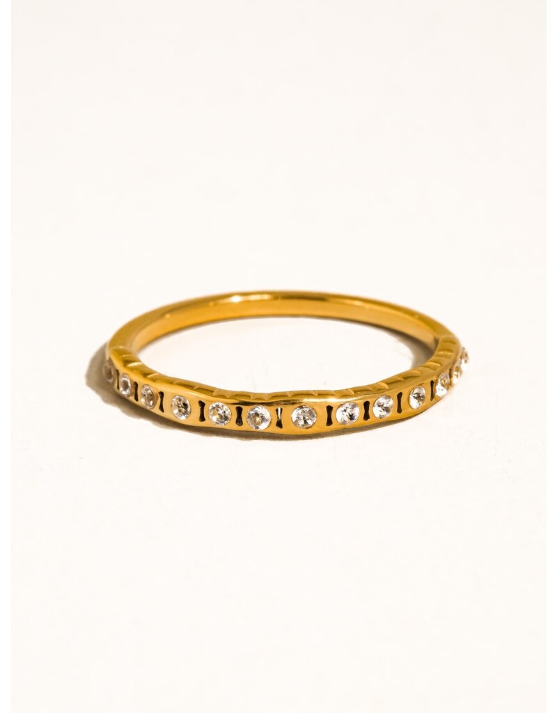 Flanerie Flair 18K Gold Non-Tarnish Thin Cz Band