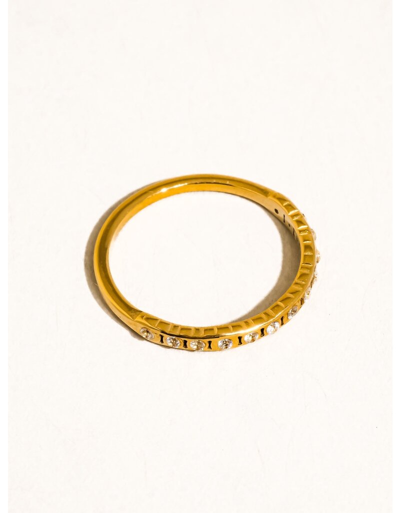 Flanerie Flair 18K Gold Non-Tarnish Thin Cz Band