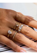 Flanerie Flair 18K Gold Non-Tarnish Thin Cz Band
