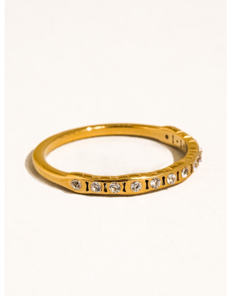 Flanerie Flair 18K Gold Non-Tarnish Thin Cz Band
