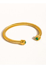 Flanerie Vail 18K Gold Non-Tarnish Stone Braided Bangle