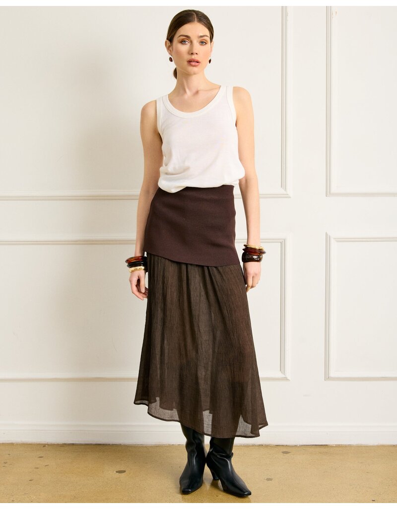 Line and Dot Rhone Mix-Media Skirt