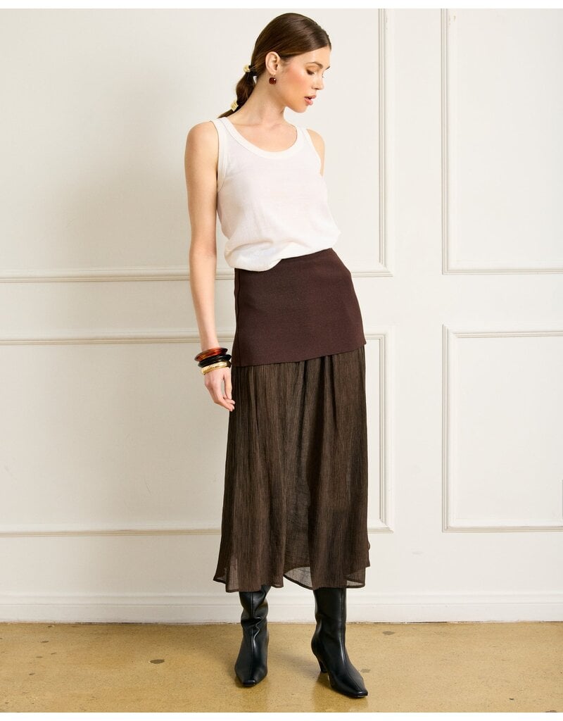 Line and Dot Rhone Mix-Media Skirt