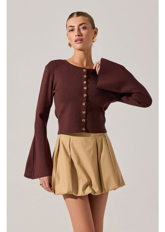 ASTR Nylah Bell Sleeve Cardigan