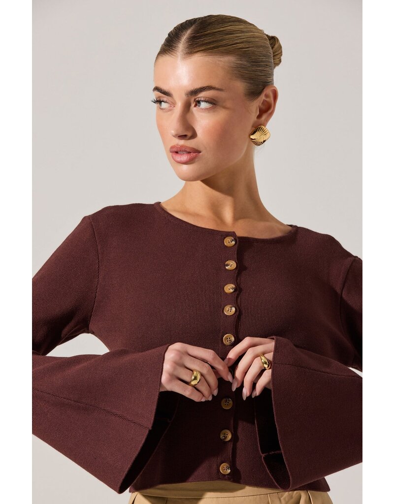 ASTR Nylah Bell Sleeve Cardigan