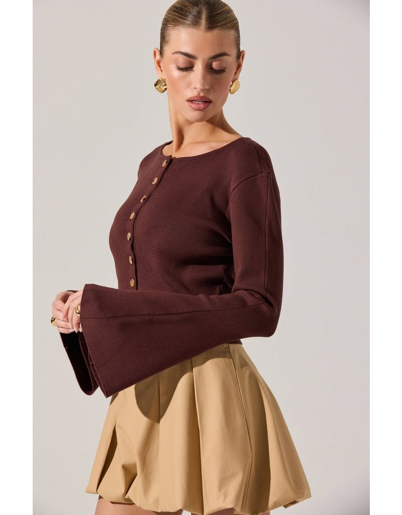 ASTR Nylah Bell Sleeve Cardigan