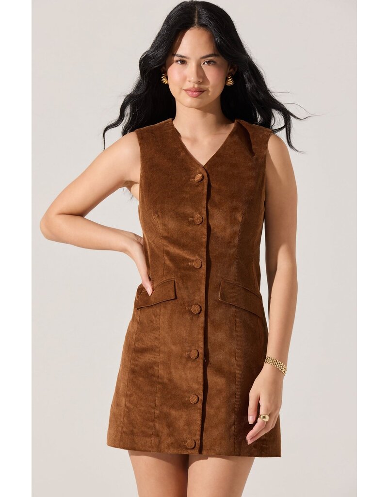ASTR Gisselle Corduroy Mini Dress