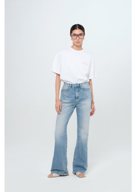 Icon Denim Blue Slim Flared Jeans