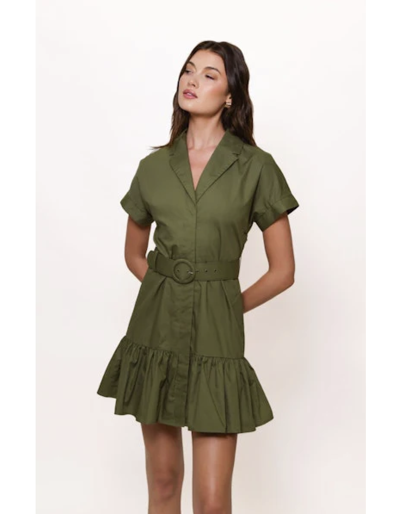 Hutch Peach Belted Mini Dress