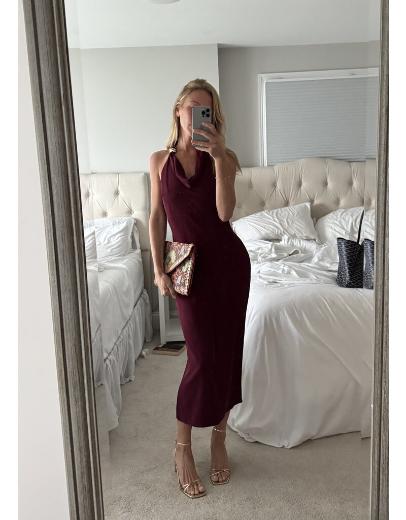 ASTR Alanna Halter Cowl Neck Dress