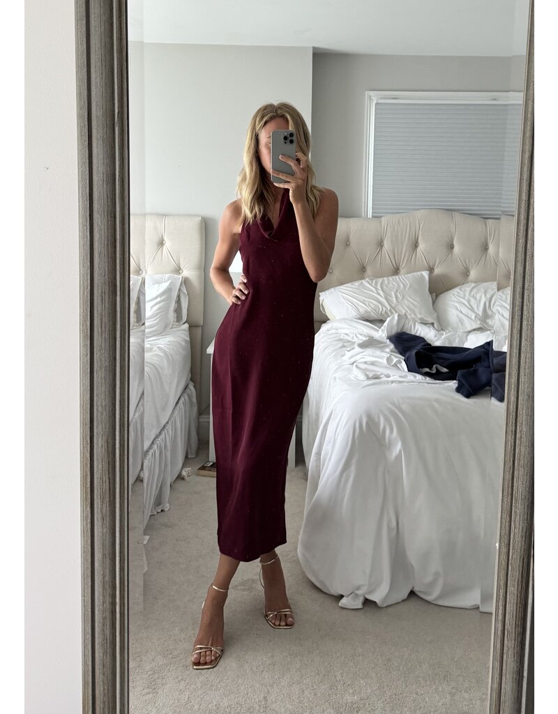 ASTR Alanna Halter Cowl Neck Dress