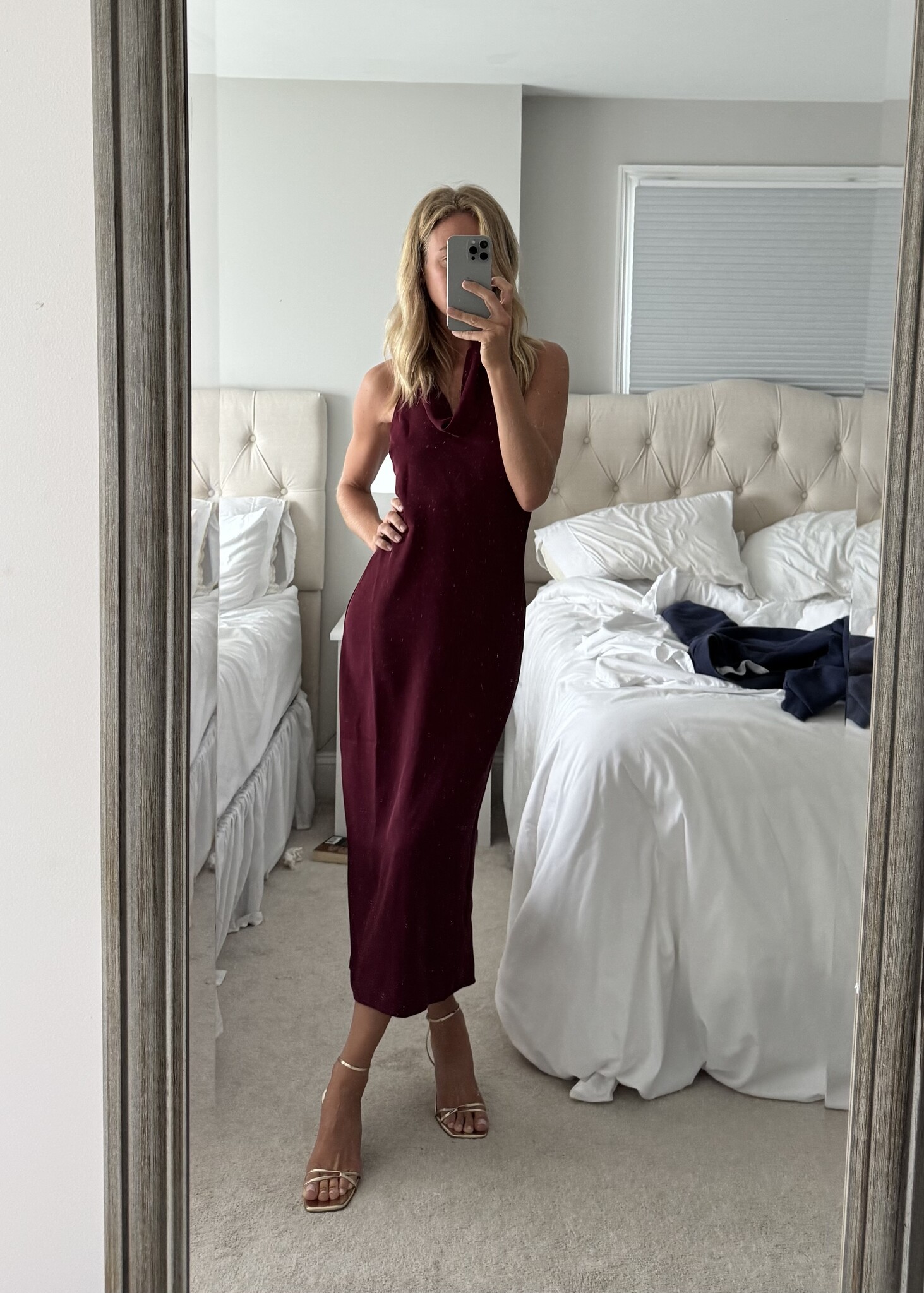 slim fit dress slacks Kate Cowl Halter Mini Dress Chocolate main image 0