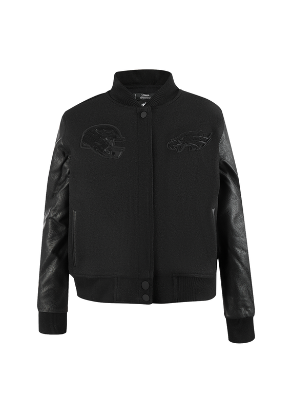 Pro Standard Philadelphia Eagles Women's Triple Black Varsity Jacket