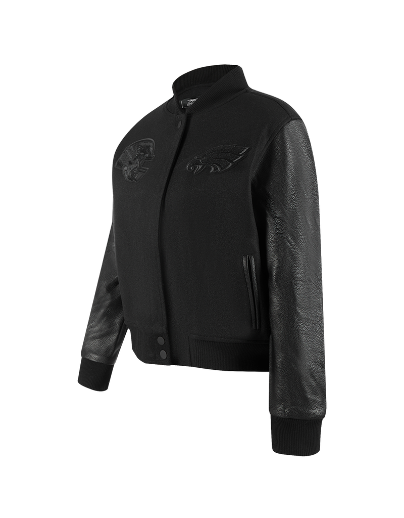 Pro Standard Philadelphia Eagles Women's Triple Black Varsity Jacket