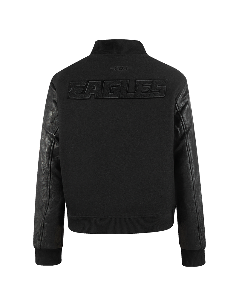 Pro Standard Philadelphia Eagles Women's Triple Black Varsity Jacket