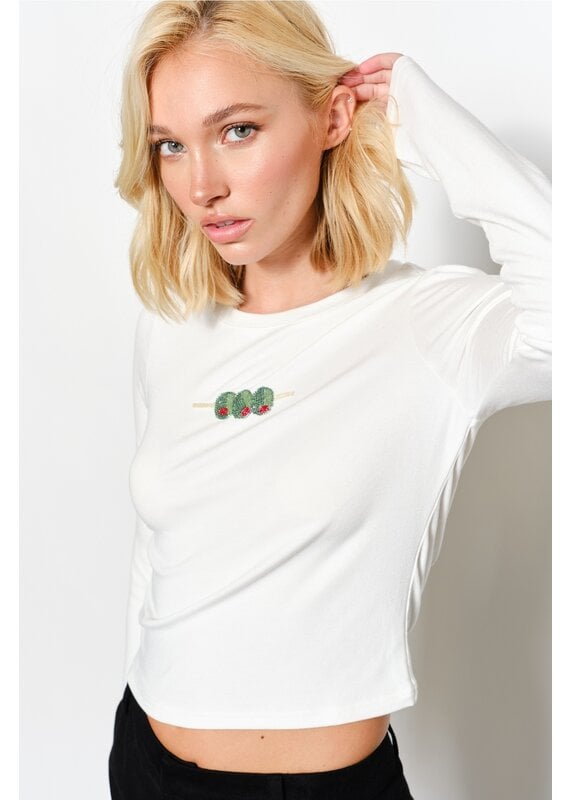 Pretty Garbage Ollie Olive Beaded Top