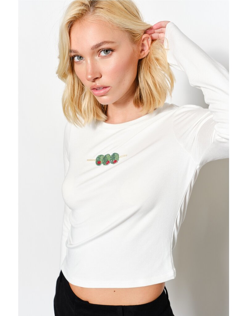 Pretty Garbage Ollie Olive Beaded Top