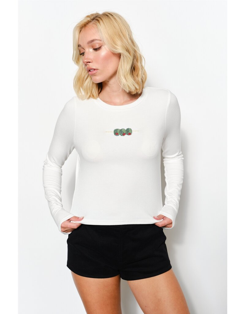 Pretty Garbage Ollie Olive Beaded Top