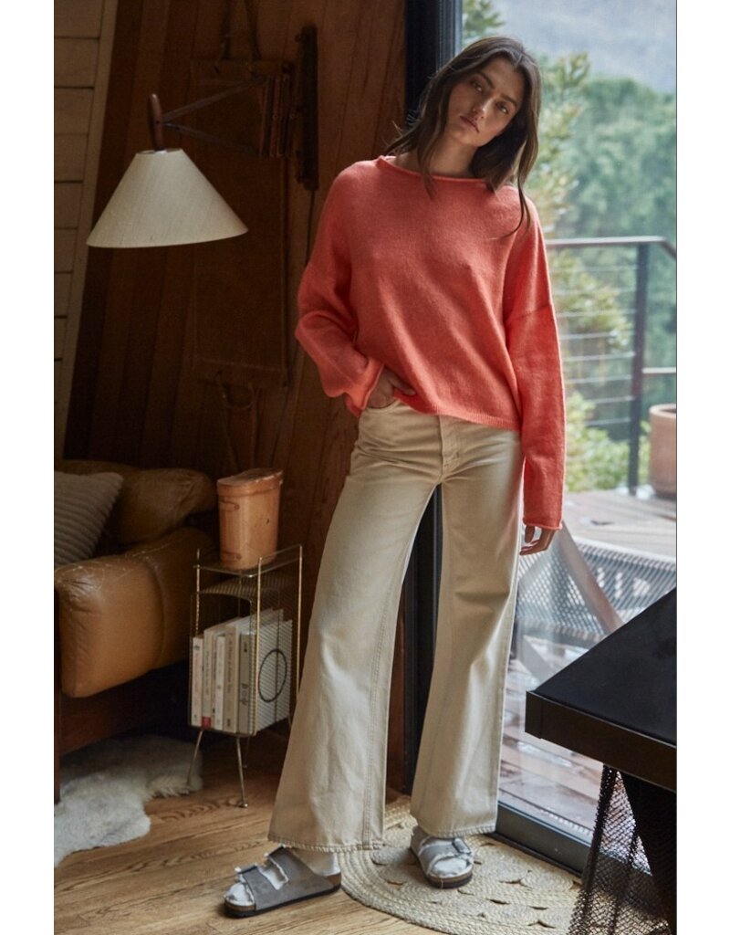 By Together Maggie Rolled Round Neck Sweater