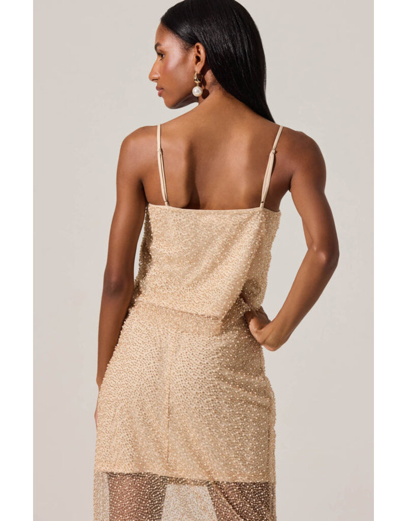 ASTR Messina Pearl Embellished Top