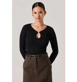 ASTR Lynly Ribbed Keyhole Sweater