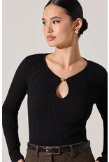 ASTR Lynly Ribbed Keyhole Sweater