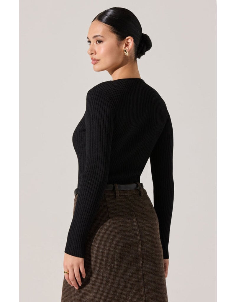 ASTR Lynly Ribbed Keyhole Sweater