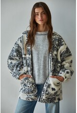 By Together Patti Paisley Fleece-Lined Sherpa Jacket