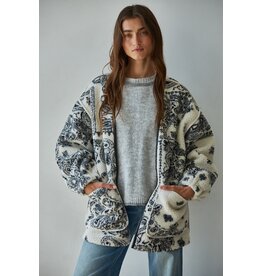 By Together Patti Paisley Fleece-Lined Sherpa Jacket