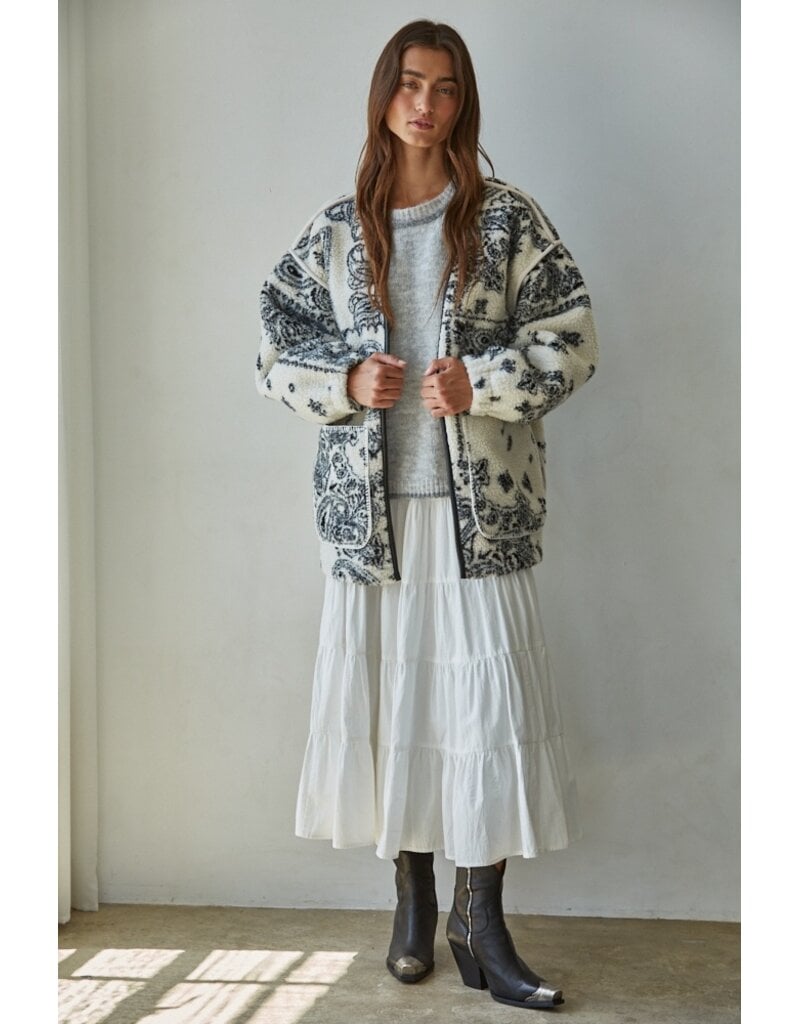 By Together Patti Paisley Fleece-Lined Sherpa Jacket