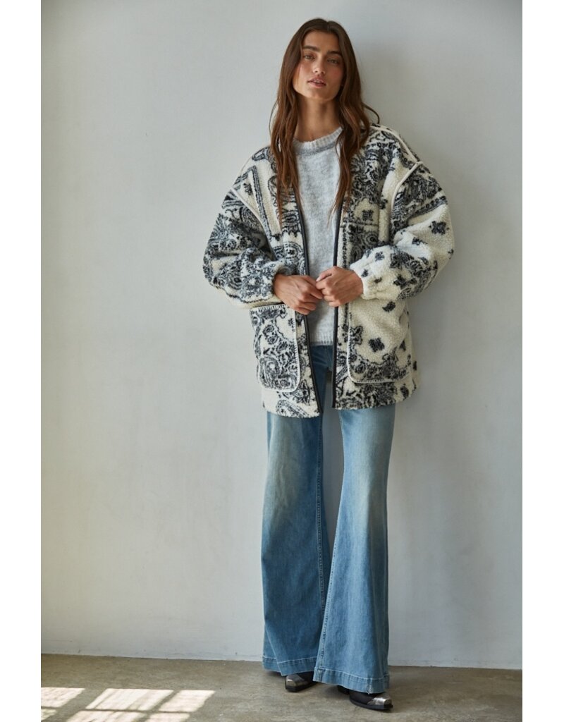 By Together Patti Paisley Fleece-Lined Sherpa Jacket