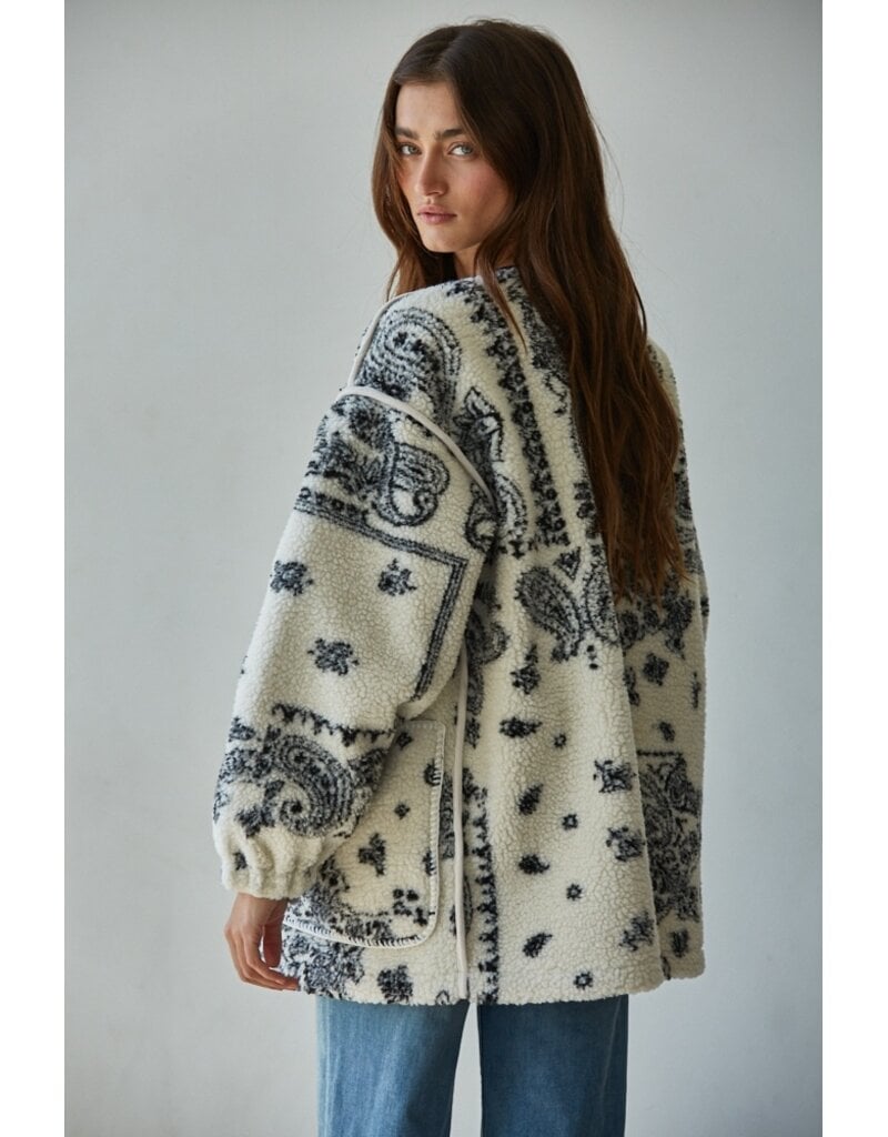 By Together Patti Paisley Fleece-Lined Sherpa Jacket