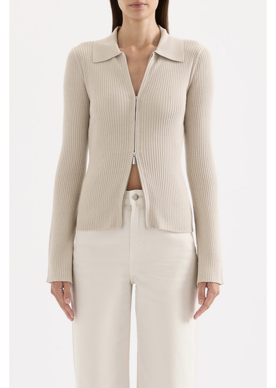 Nude Lucy Betina Zip Front Knit Cardigan Top